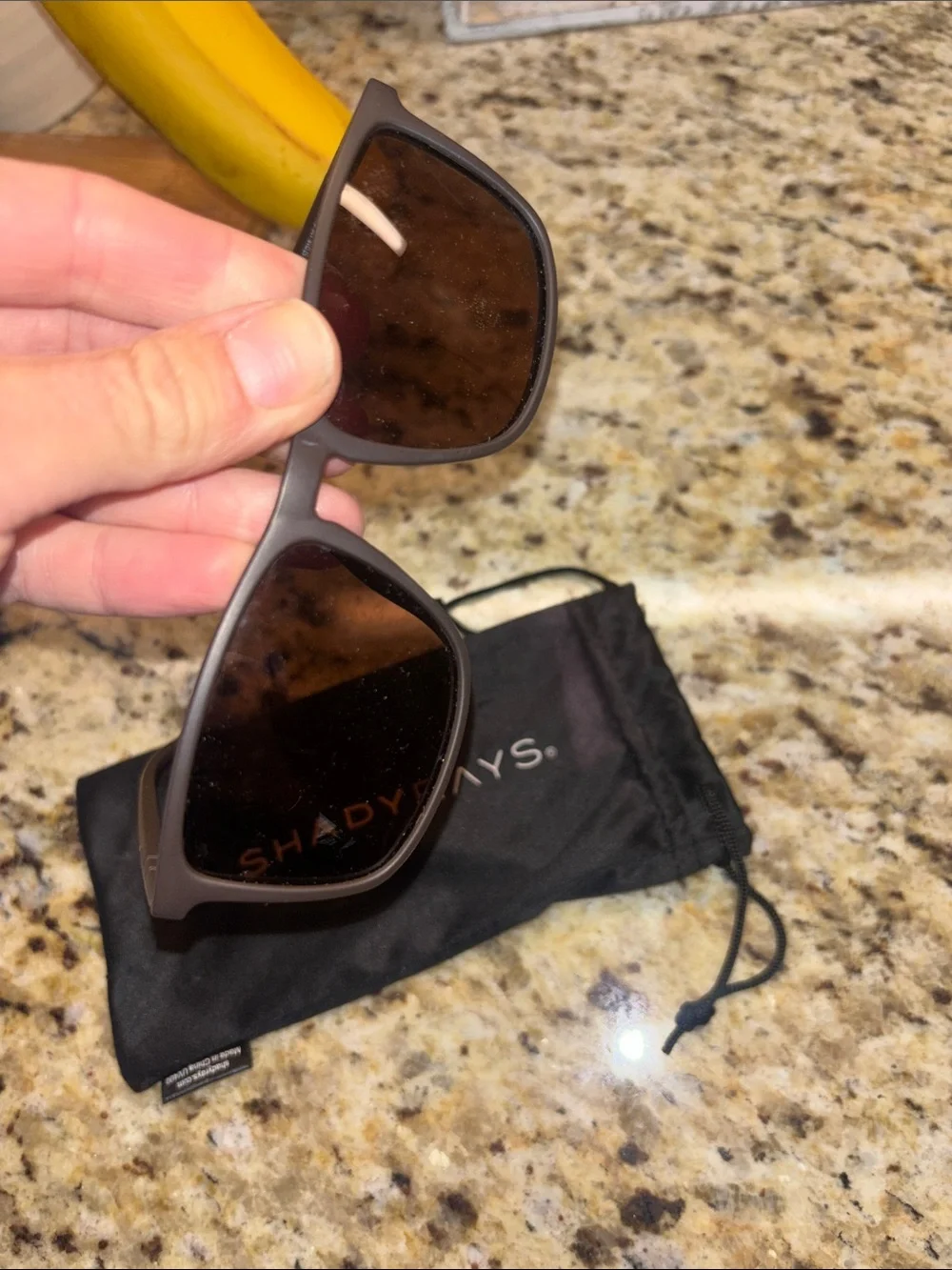 Kohl's Men’s Matte Black Sunglasses with Shady Rays cloth bag